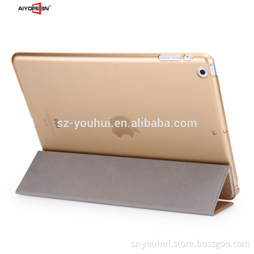 High Quality Silk Design PU Leather Automatically wake up Case for iPad Mini 1 2 3 With Transparent PC Back Case in Stock